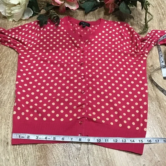 Spense Knits- Pink and Cream Polka Dot Sweater - Picture 8 of 12